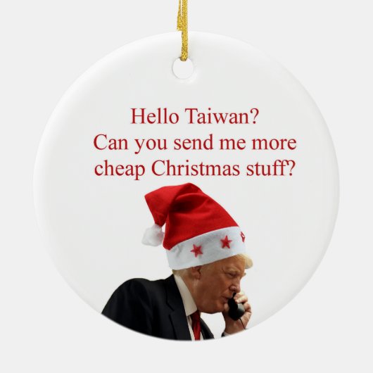 Trump's kerstoproep aan Taiwan Keramisch Ornament (Achterkant)