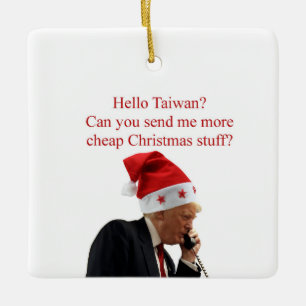 Trump's kerstoproep aan Taiwan Keramisch Ornament