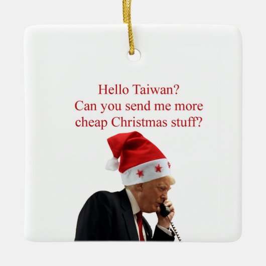 Trump's kerstoproep aan Taiwan Keramisch Ornament (Voorkant)