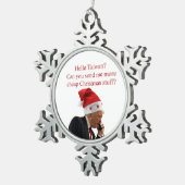 Trump's kerstoproep aan Taiwan Tin Sneeuwvlok Ornament (Rechts)