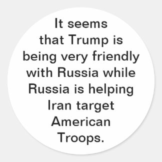 Trump's Liefde voor Rusland Hankamer Artjunkhaus S Ronde Sticker