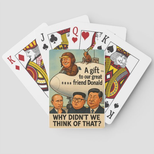 Trumps nieuwe vliegtuig uit Qatar Pokerkaarten (Achterkant)