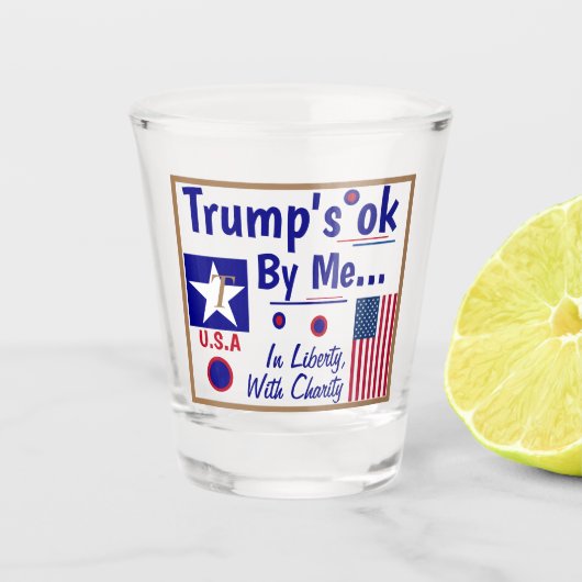 Trumps OK beroemd gemaakt door Me! Trump 2020 borr Shot Glas (Voorkant)
