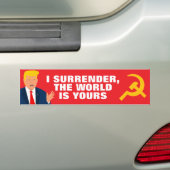 Trump's overgave van de wereld grappig politiek bumpersticker (Op auto)