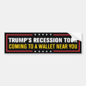 Trump's Recessie Tour Tarieven Anti-Trump Bumpersticker (Voorkant)