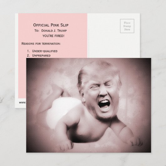 Trump's roze slip Briefkaarten op het President (Voorkant / Achterkant)