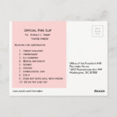 Trump's roze slip Briefkaarten op het President (Achterkant)
