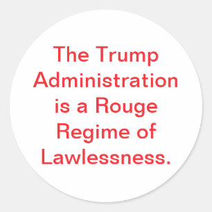 Trump's Schandalige Regering Hankamer Artjunkhaus Ronde Sticker