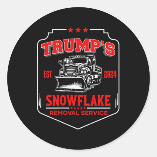 Trumps Snowflake Removal Service (2-kant) Grappig Ronde Sticker (Voorkant)