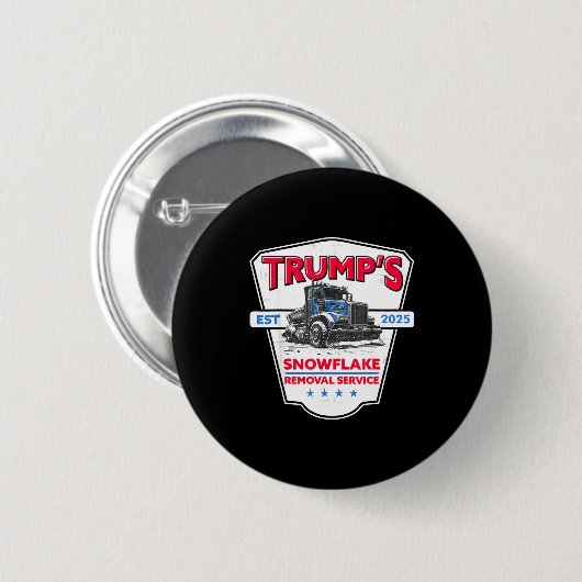 Trump's Snowflake Removal Service Funny Trump 2025 Ronde Button 5,7 Cm (Voorkant /achterkant)