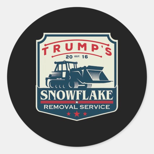 Trump's Snowflake Removal Service Grappig Donald T Ronde Sticker (Voorkant)
