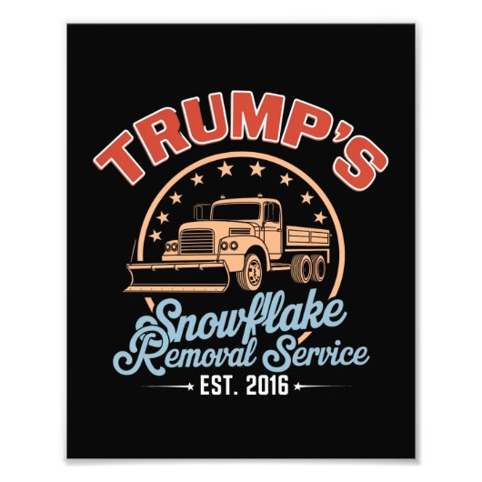 Trump's Snowflake Removal Service Trump 2024 Foto Afdruk (Voorkant)