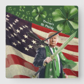 Trump's St. Paddy Vierkante Klok (Voorkant)