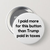 Trump's Taxes Ronde Button 7,6 Cm (Voorkant /achterkant)