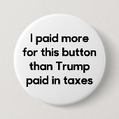 Trump's Taxes Ronde Button 7,6 Cm (Voorkant)