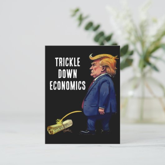 Trump's trickle down economie briefkaart (Staand voorkant)