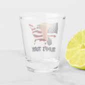 Trump's turn shot glass glas (Achterkant)