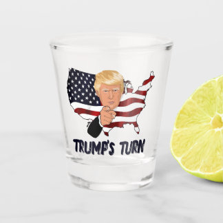 Trump's turn shot glass glas