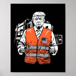 Trumps vuilniswagen vest poster