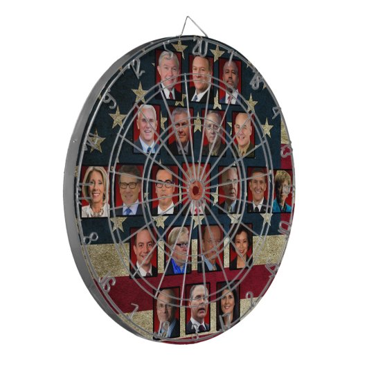 Trumps Witte Huis-kabinet Dartbord (Voorkant Links)