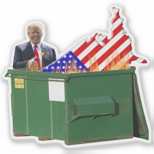 Trumpster Fire (olieverftextuur) Sticker (Voorkant)
