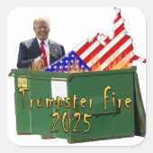 Trumpster Fire (textuur van olieverf) Vierkante Sticker (Voorkant)