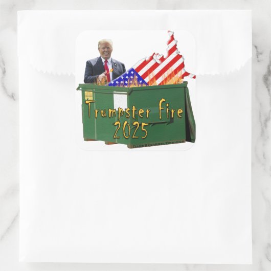 Trumpster Fire (textuur van olieverf) Vierkante Sticker (Tas)