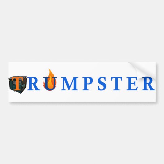 Trumpster-Sticker voor pompen—wit Bumpersticker (Voorkant)