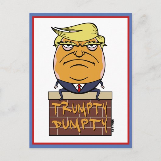 Trumpty Dumpty - Donald Trump Cartoon Briefkaart (Voorkant)