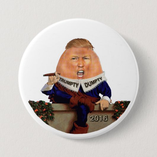 Trumpty Dumpty zat aan de muur Ronde Button 7,6 Cm (Voorkant)