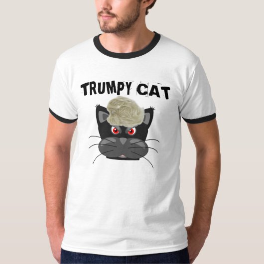 TRUMPY CAT Donald Trump Haar, Grappige T-shirts (Voorkant)