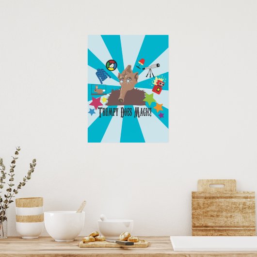 Trumpy doet Magic. Poster (Keuken)