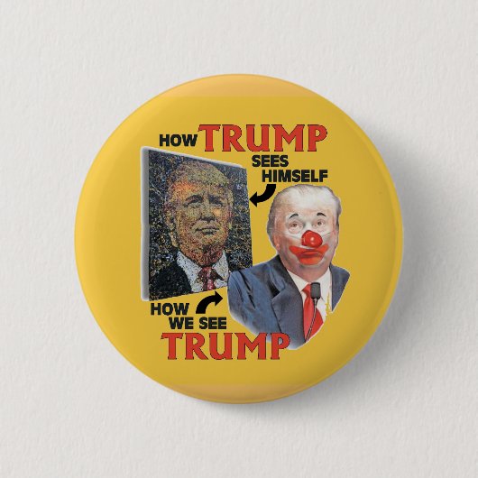 Trumpy the Clown Ronde Button 5,7 Cm (Voorkant)