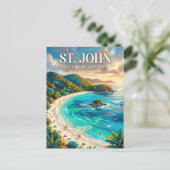 Trunk Bay Amerikaanse Maagdeneilanden Briefkaart (Staand voorkant)