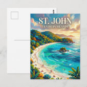 Trunk Bay Amerikaanse Maagdeneilanden Briefkaart (Voorkant / Achterkant)