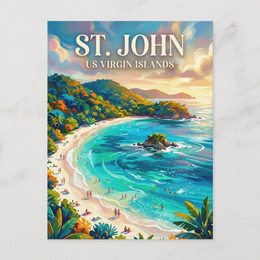 Trunk Bay Amerikaanse Maagdeneilanden Briefkaart (Voorkant)