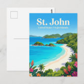 Trunk Bay Amerikaanse Maagdeneilanden Briefkaart (Voorkant / Achterkant)