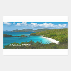 Trunk Bay, Sint-John USVI Rechthoekige Sticker
