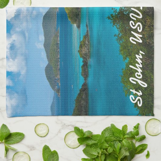 Trunk Bay, Sint-John USVI Theedoek (Gevouwen)