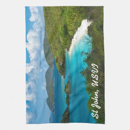 Trunk Bay, Sint-John USVI Theedoek (Verticaal)