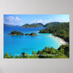 Trunk Bay, St. John, Nationaal Park Maagdeneilande Poster