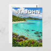 Trunk Bay St. John US Maagdeneilanden Briefkaart (Voorkant / Achterkant)