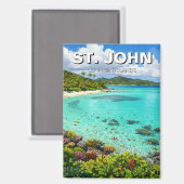 Trunk Bay St. John US Maagdeneilanden Magneet (Voorkant / Achterkant)