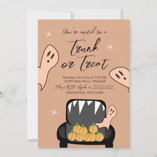 Trunk een Uitnodiging van de Ghost van de Treat Ha (Voorkant)