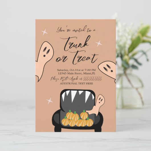 Trunk een Uitnodiging van de Ghost van de Treat Ha (Staand voorkant)