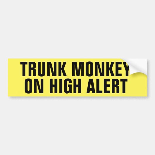 Trunk Monkey Funny Warning Car Bumpersticker (Voorkant)