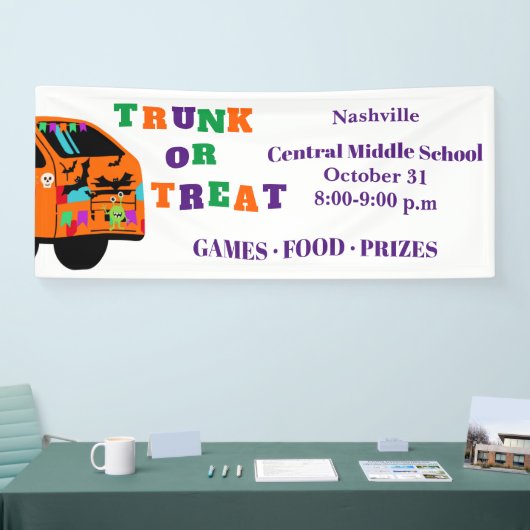 Trunk of Behandel Halloween Auto Decoraties Spandoek (Beurs)