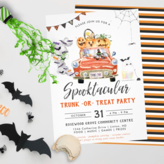 Trunk of behandelen | Halloween Baby shower Kaart