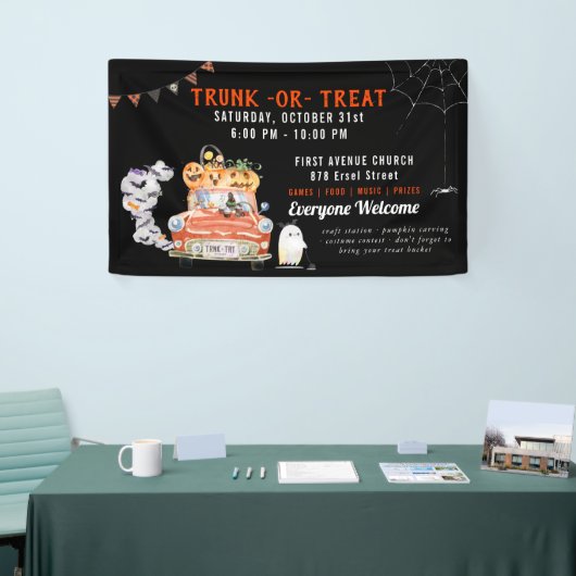Trunk of behandelen | Modern Halloween Party Banne Spandoek (Beurs)