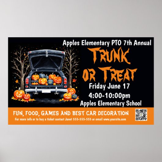 Trunk of traktatie Fondsenwerving PTO PTA Kerk Ban Poster (Voorkant)